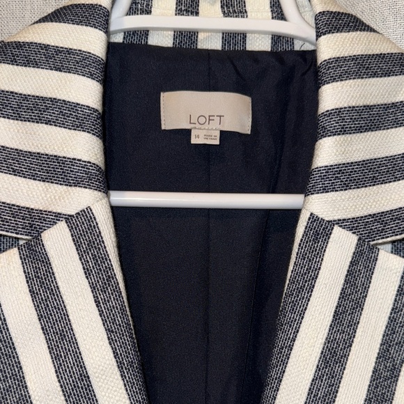 LOFT Blue and White Striped Blazer - Picture 2 of 4